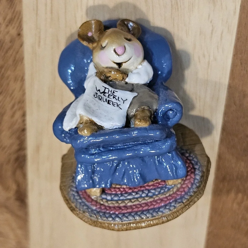 Wee Forest Folk M-159 Forty Winks - Blue Signed Annette Petersen 1988 No Box - Picture 10 of 14